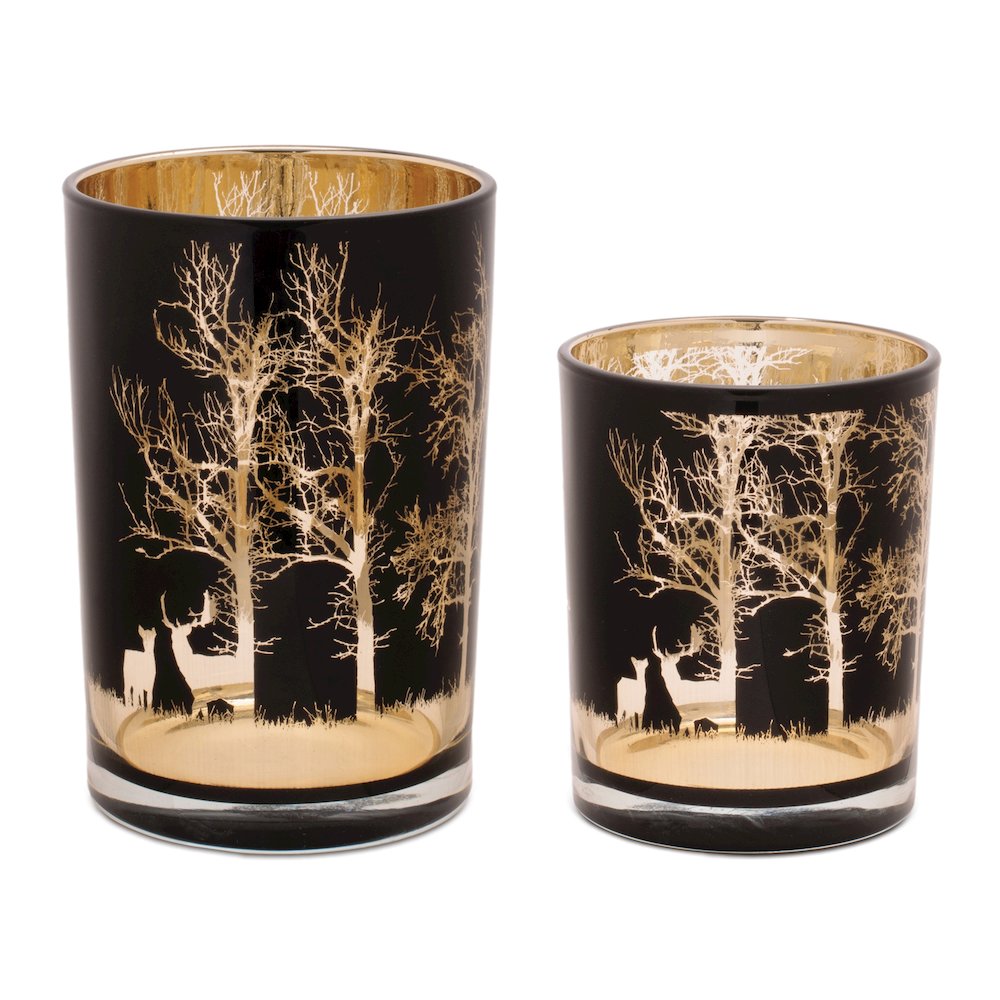 Mossy Oak Deer Candle Holder (Set of 2). Picture 1