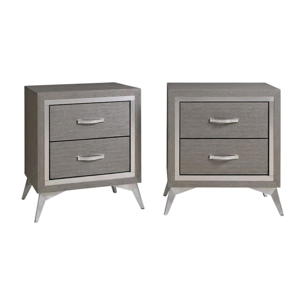 Huxley Wood Nightstand in Gray (Set of 2). Picture 1