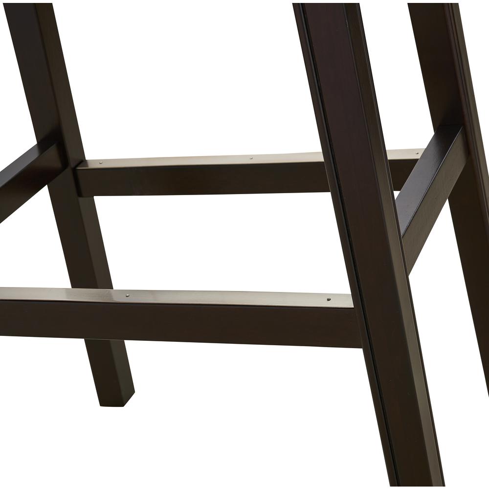 31in. H Bar-Height Wood Barstool with Red Faux-Leather Seat. Picture 5
