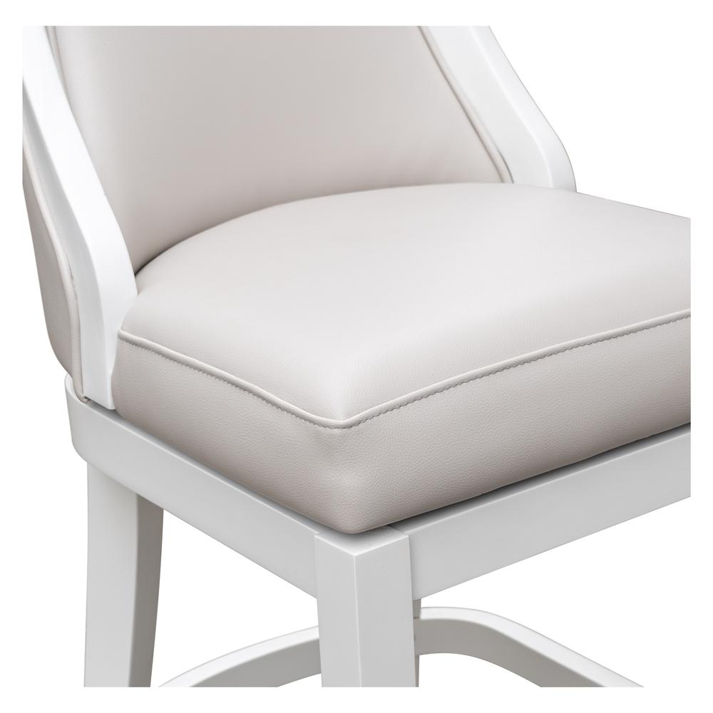 Swivel 26"H Counter-Height Bar Stool with Tall Back, Alabaster White. Picture 6