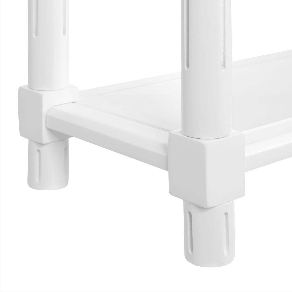 New Ridge Home Goods Harrison Narrow Side End Tables with Shelf, Set of 2, White. Picture 6