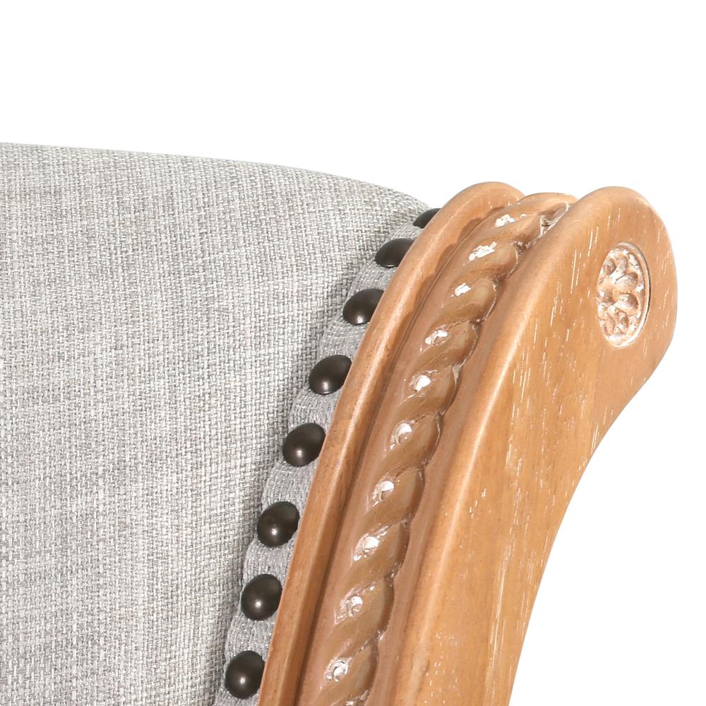 26in. Wood Counter-Height Swivel Barstool with High-Back, Weathered Natural. Picture 7