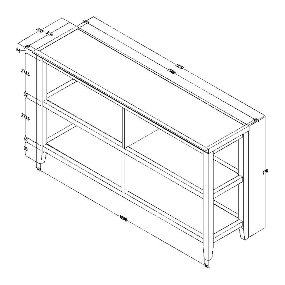 New Ridge 2-Tier Low Wooden Bookcase Walnut. Picture 6