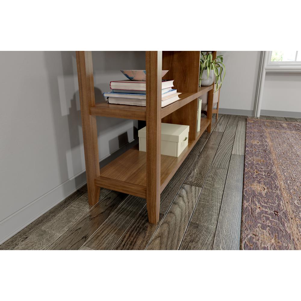 New Ridge 2-Tier Low Wooden Bookcase Walnut. Picture 5