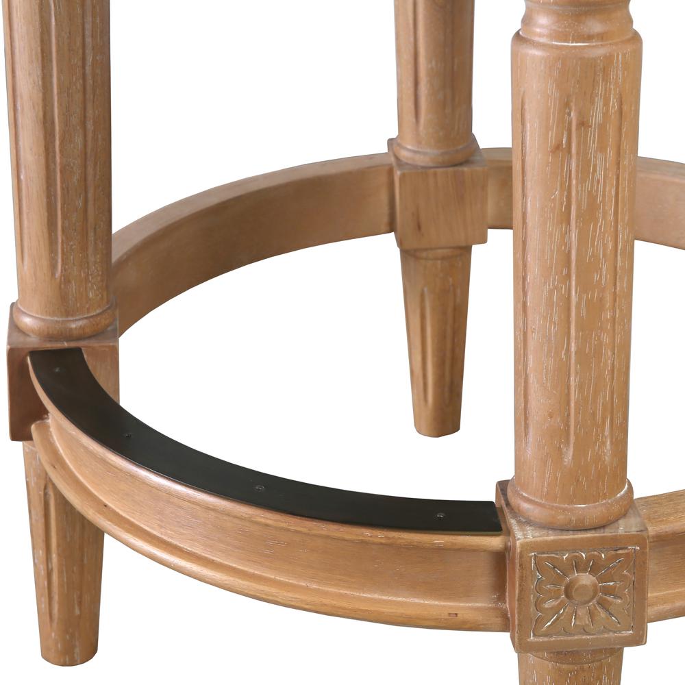 26in. Wood Counter-Height Swivel Barstool with High-Back, Weathered Natural. Picture 5