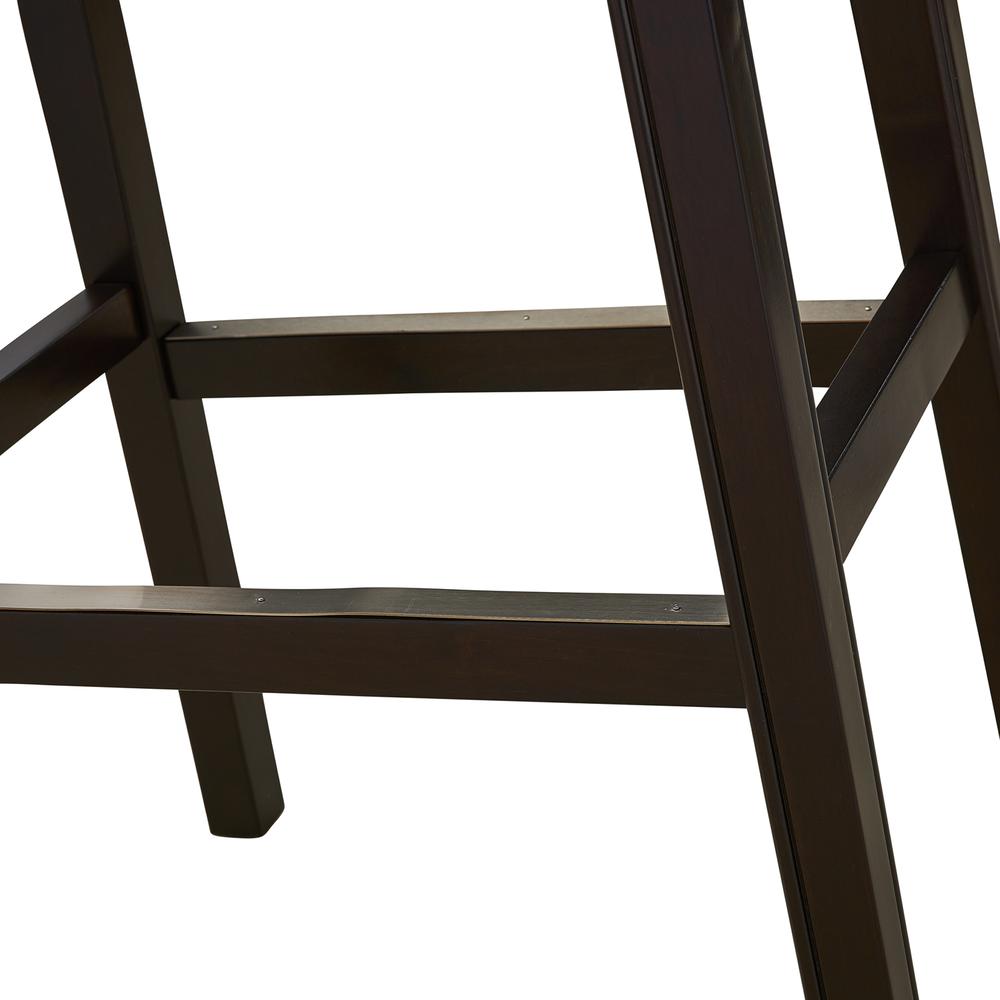 31in. H Bar-Height Wood Barstool with Gray Faux-Leather Seat. Picture 5