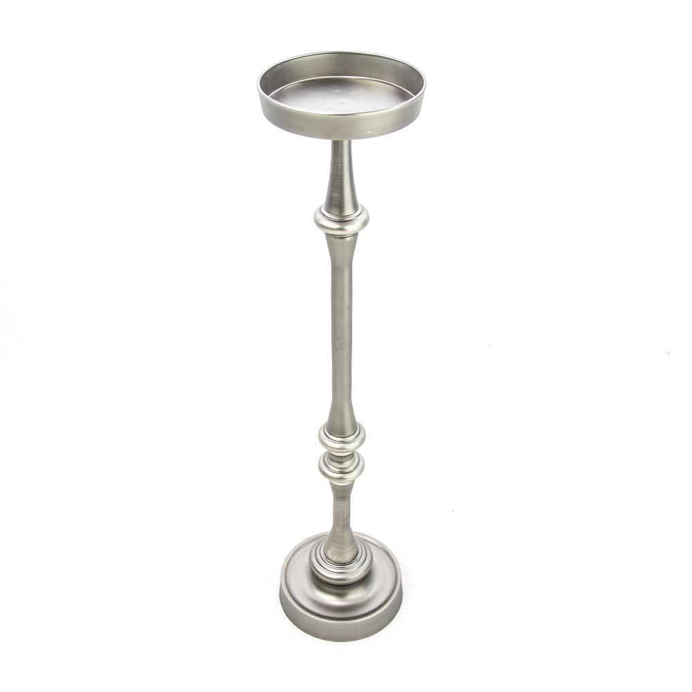 New Ridge Home Goods Martini Side Table in Brushed Silver Finish, set of 2. Picture 7