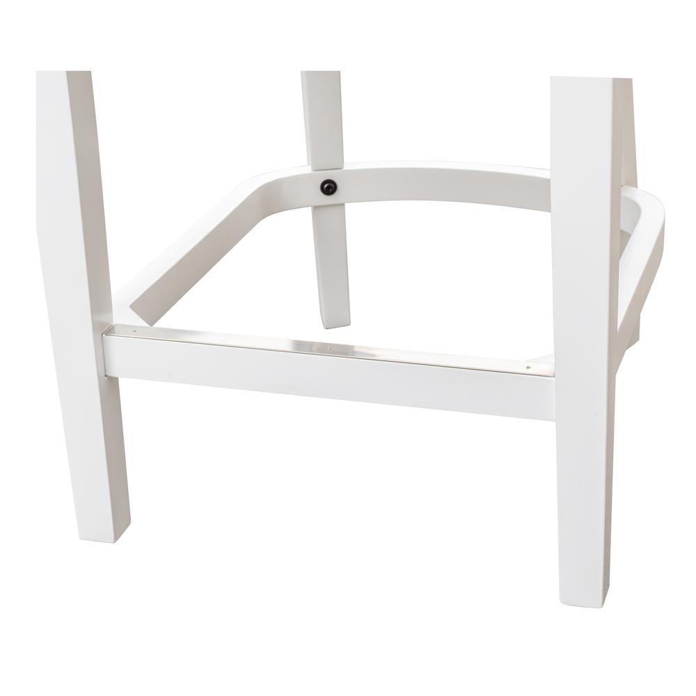 Swivel 26"H Counter-Height Bar Stool with Tall Back, Alabaster White. Picture 7
