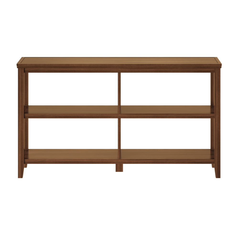 New Ridge 2-Tier Low Wooden Bookcase Walnut. Picture 2