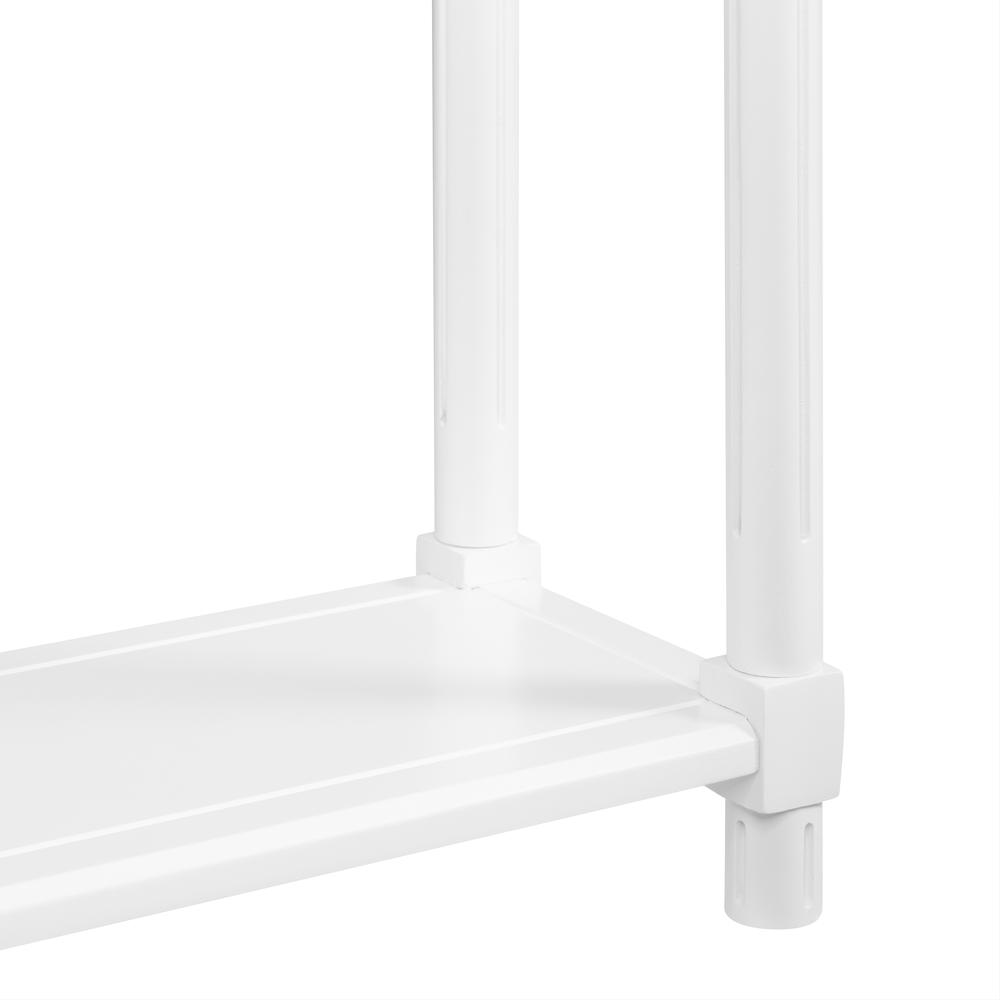 New Ridge Home Goods Harrison Narrow Side End Tables with Shelf, Set of 2, White. Picture 5