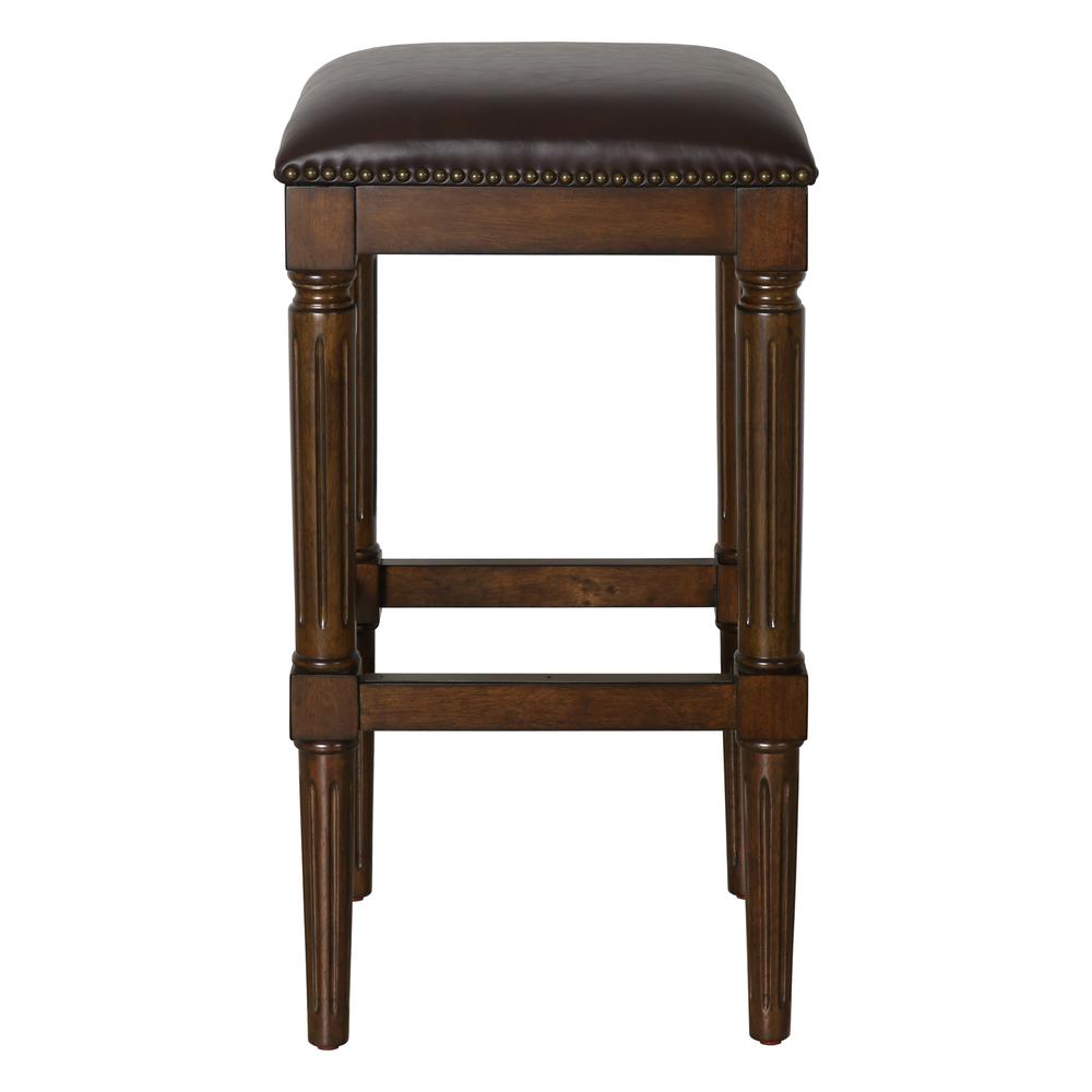 Manchester 31"H Square Bar Stool, Distressed Walnut. Picture 3