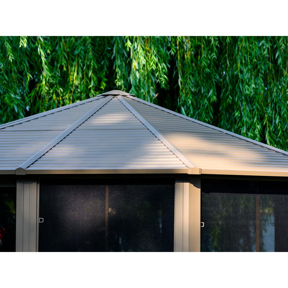 Florence Solarium with Metal Roof 12'x12' Sand. Picture 5