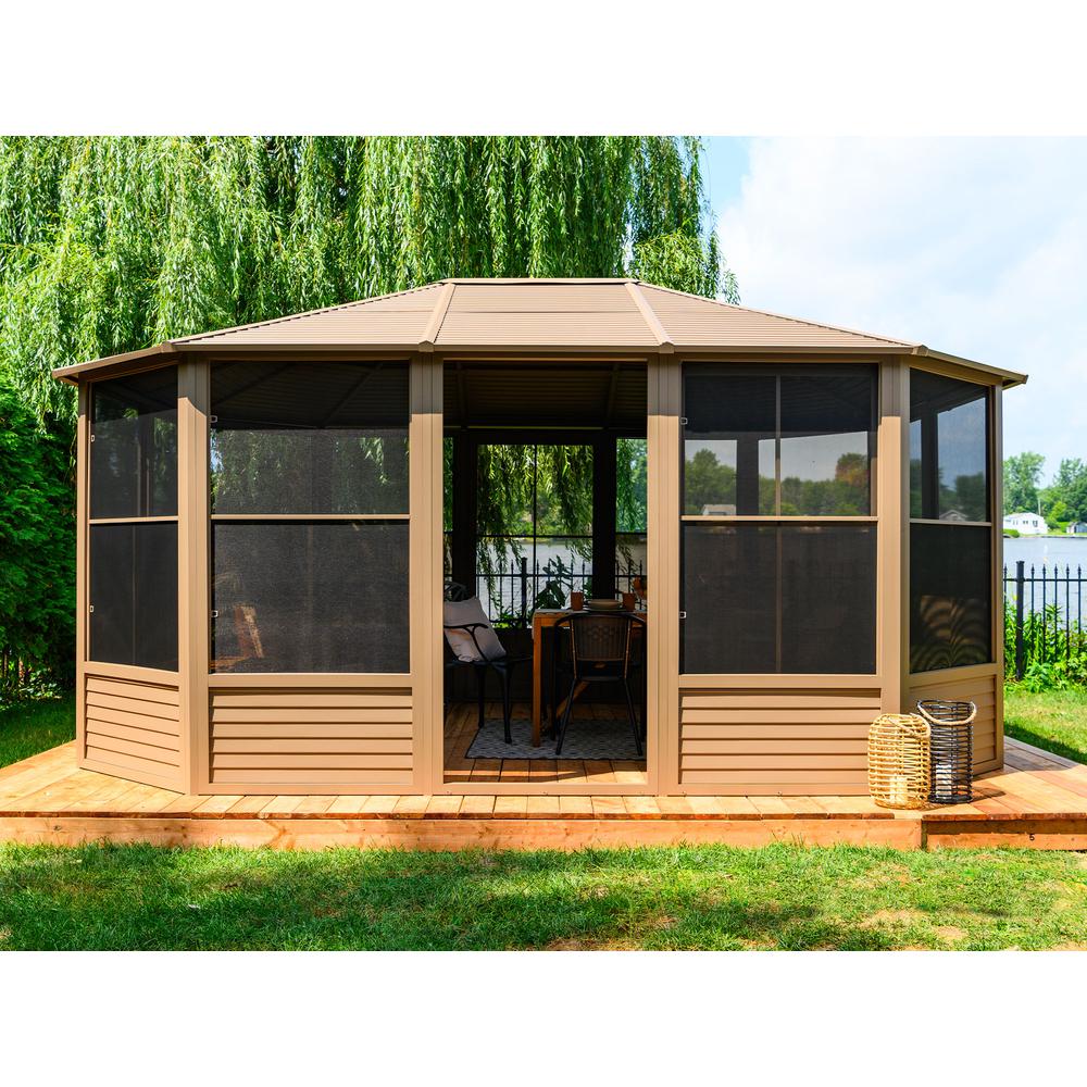 Florence Solarium with Metal Roof 12'x15' Sand. Picture 1