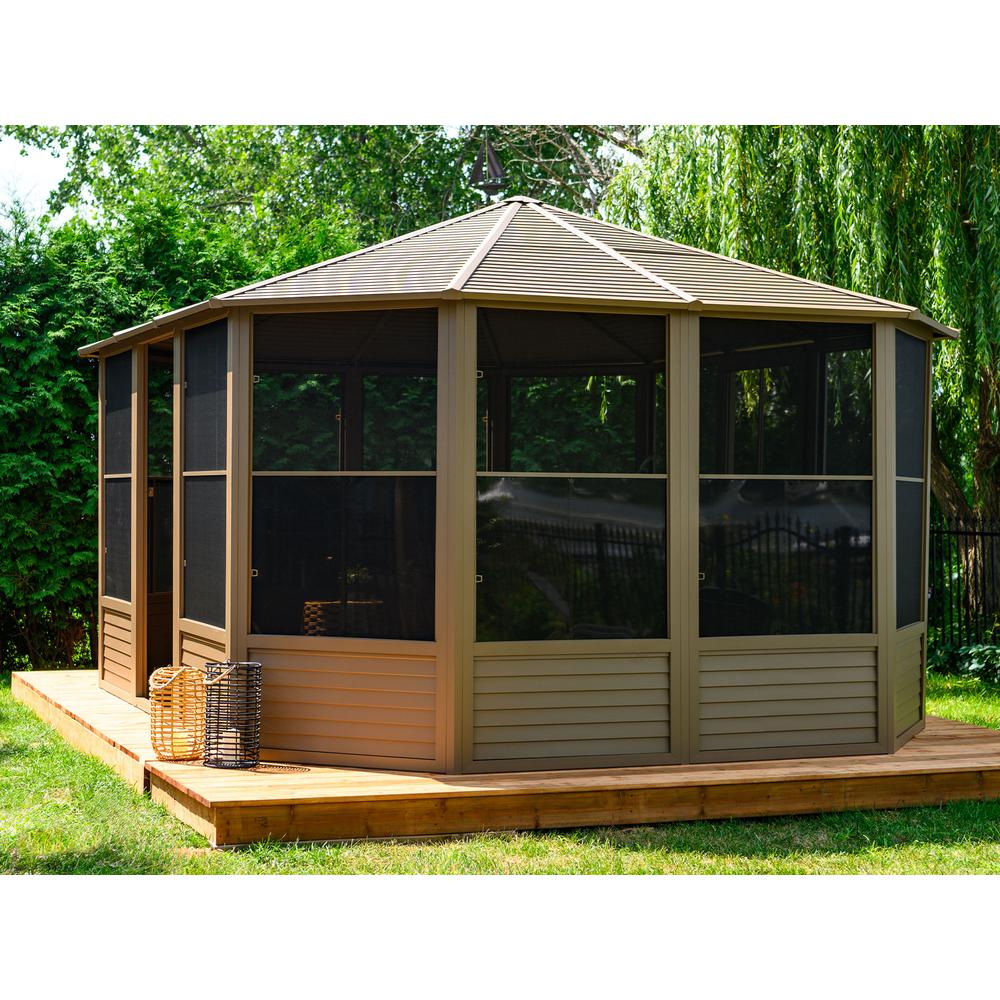 Florence Solarium with Metal Roof 12'x15' Sand. Picture 2