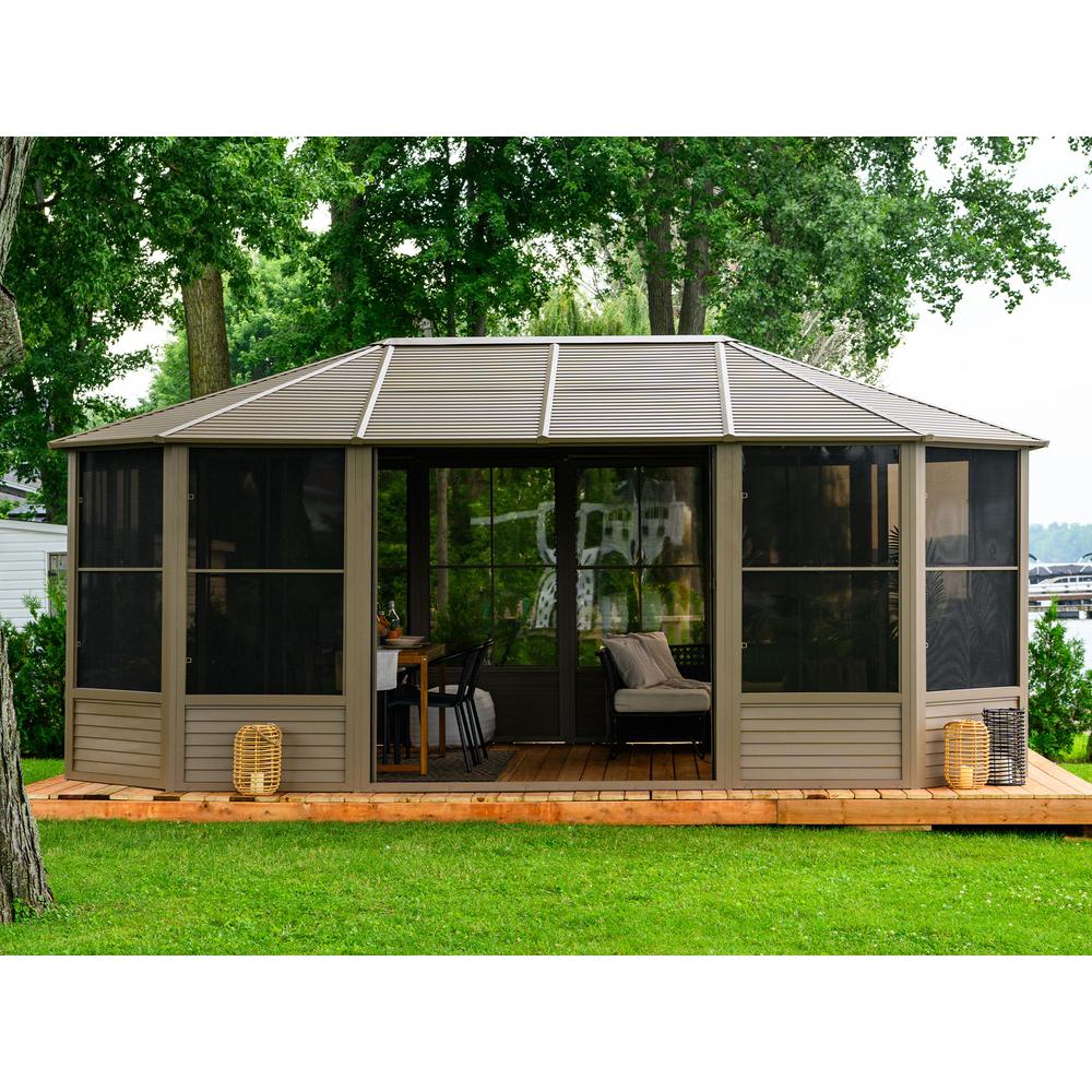 Florence Solarium with Metal Roof 12'x18' Sand. Picture 5