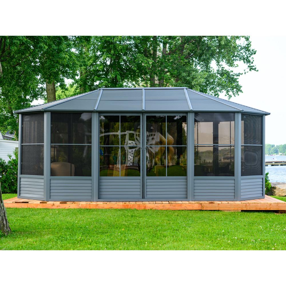 Florence Solarium with Metal Roof 12'x18' Slate. Picture 3