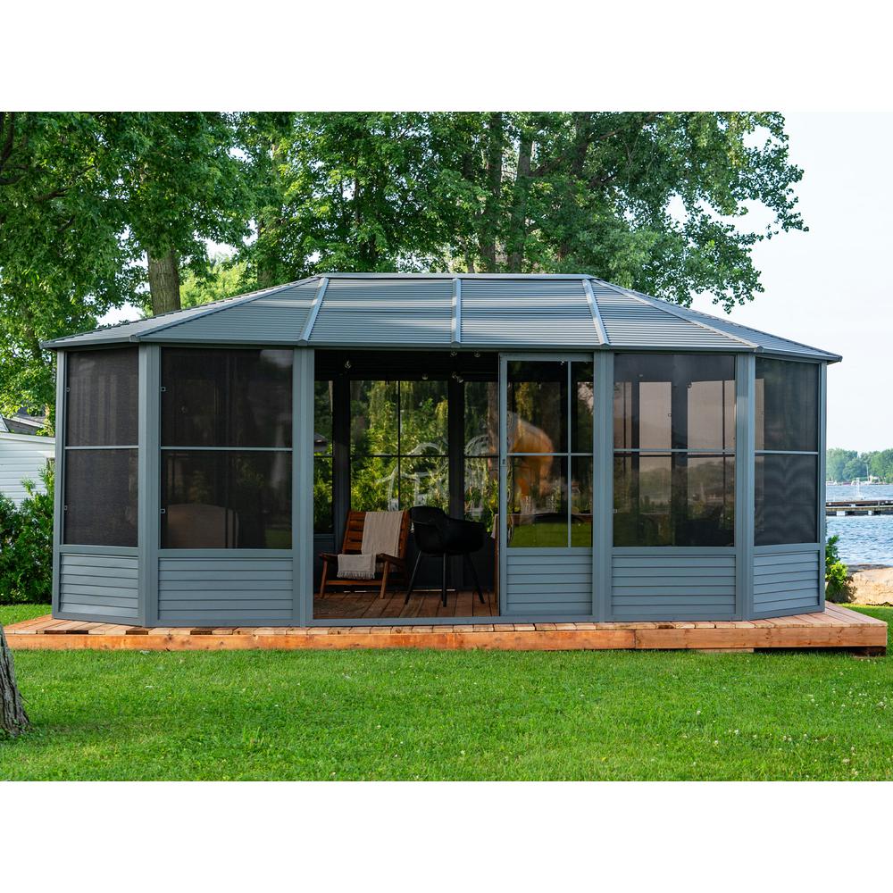 Florence Solarium with Metal Roof 12'x18' Slate. Picture 4