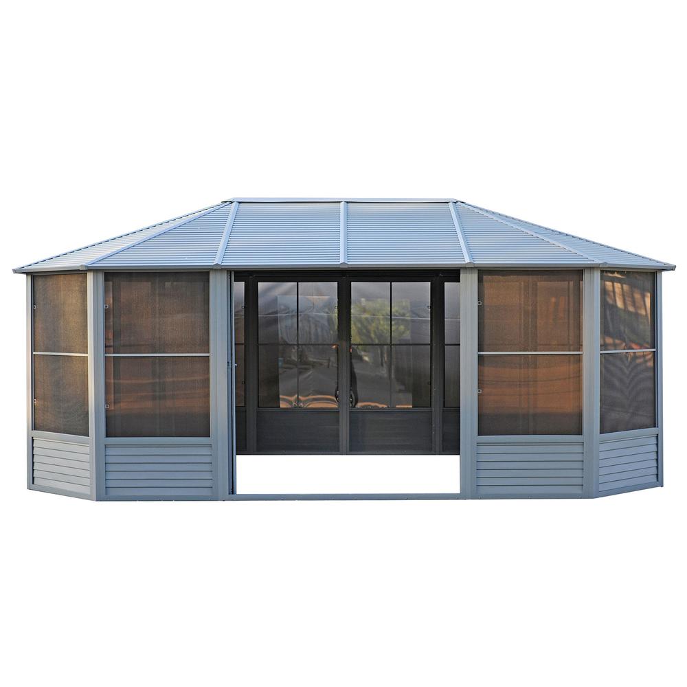 Florence Solarium with Metal Roof 12'x18' Slate. Picture 1