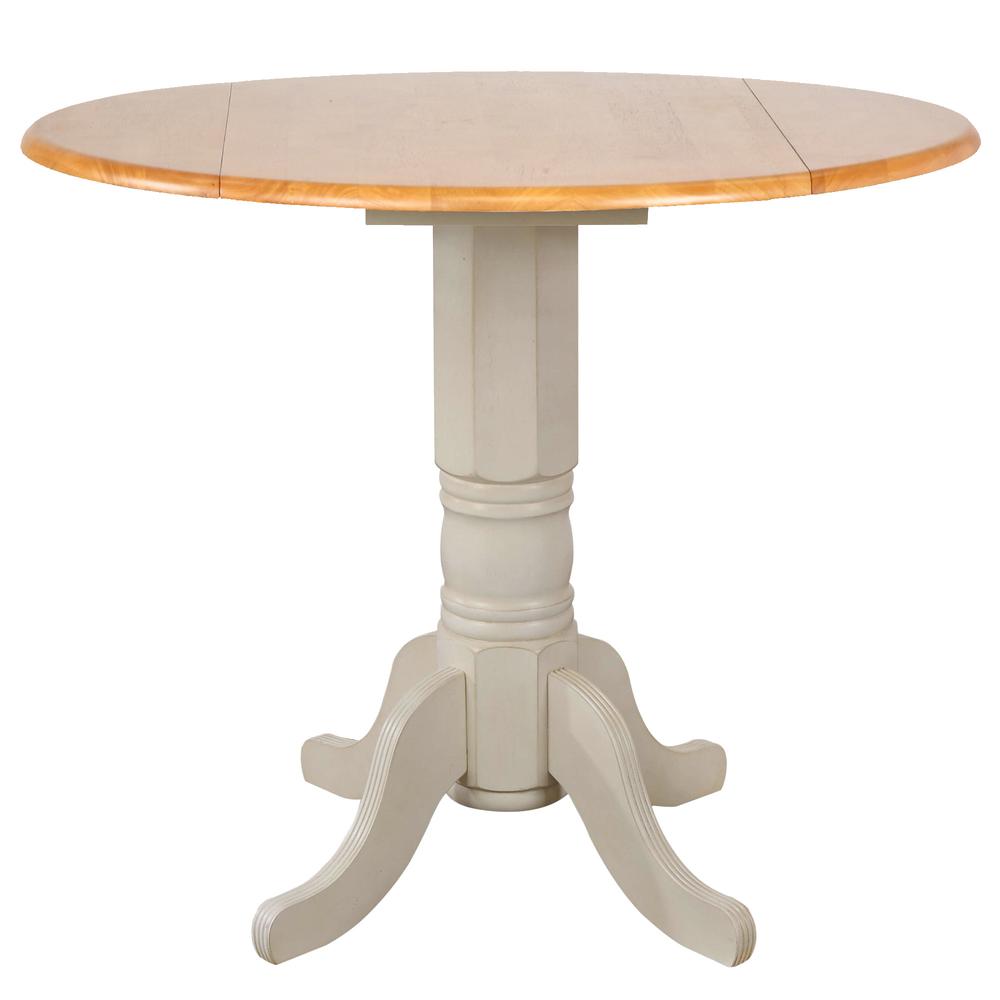 42" Round Extendable Drop Leaf Counter Height Pub Table. Picture 1