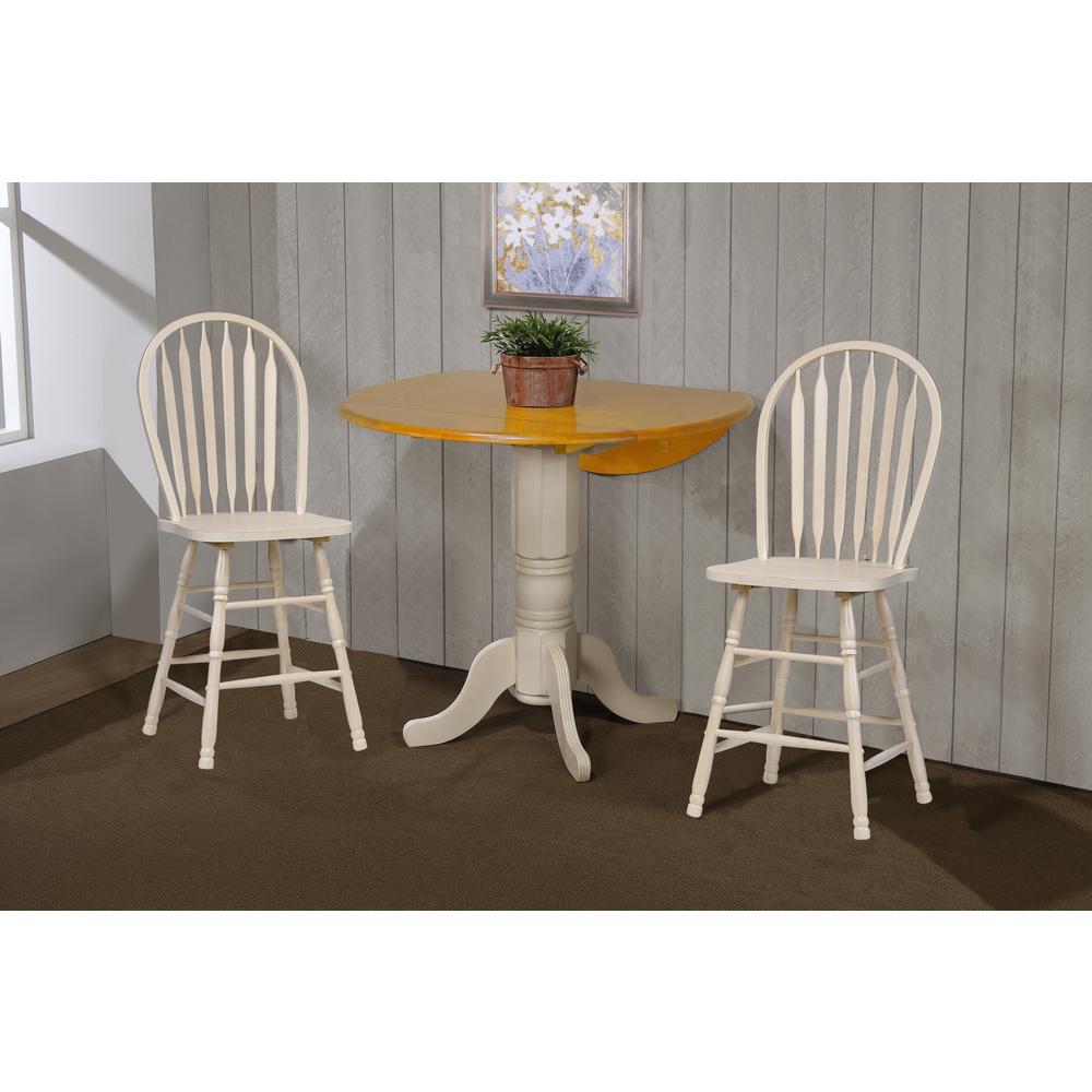 42" Round Extendable Drop Leaf Counter Height Pub Table. Picture 5