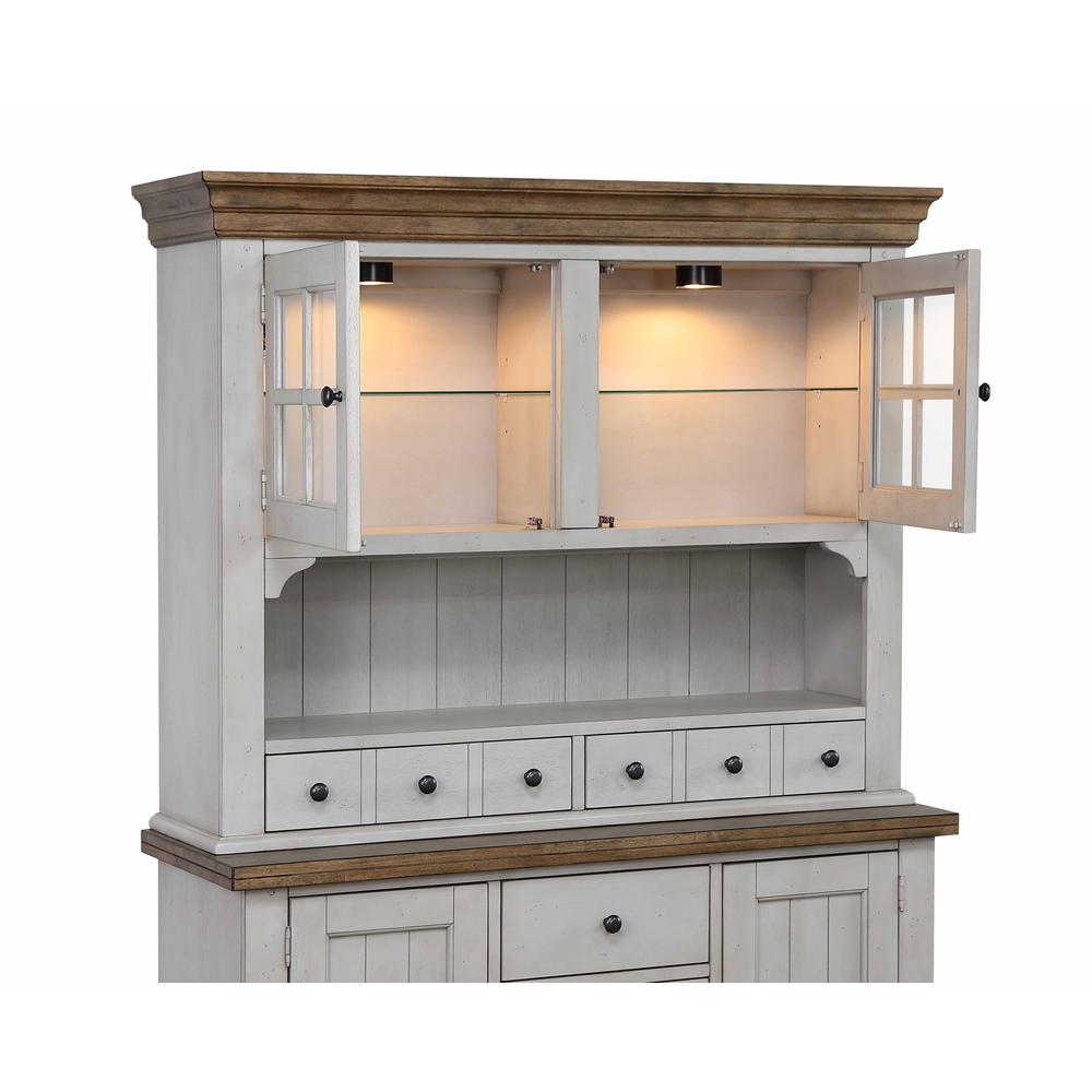 Country Grove 8 Piece 96" Oval Double Pedestal Extendable Dining Table Set. Picture 22