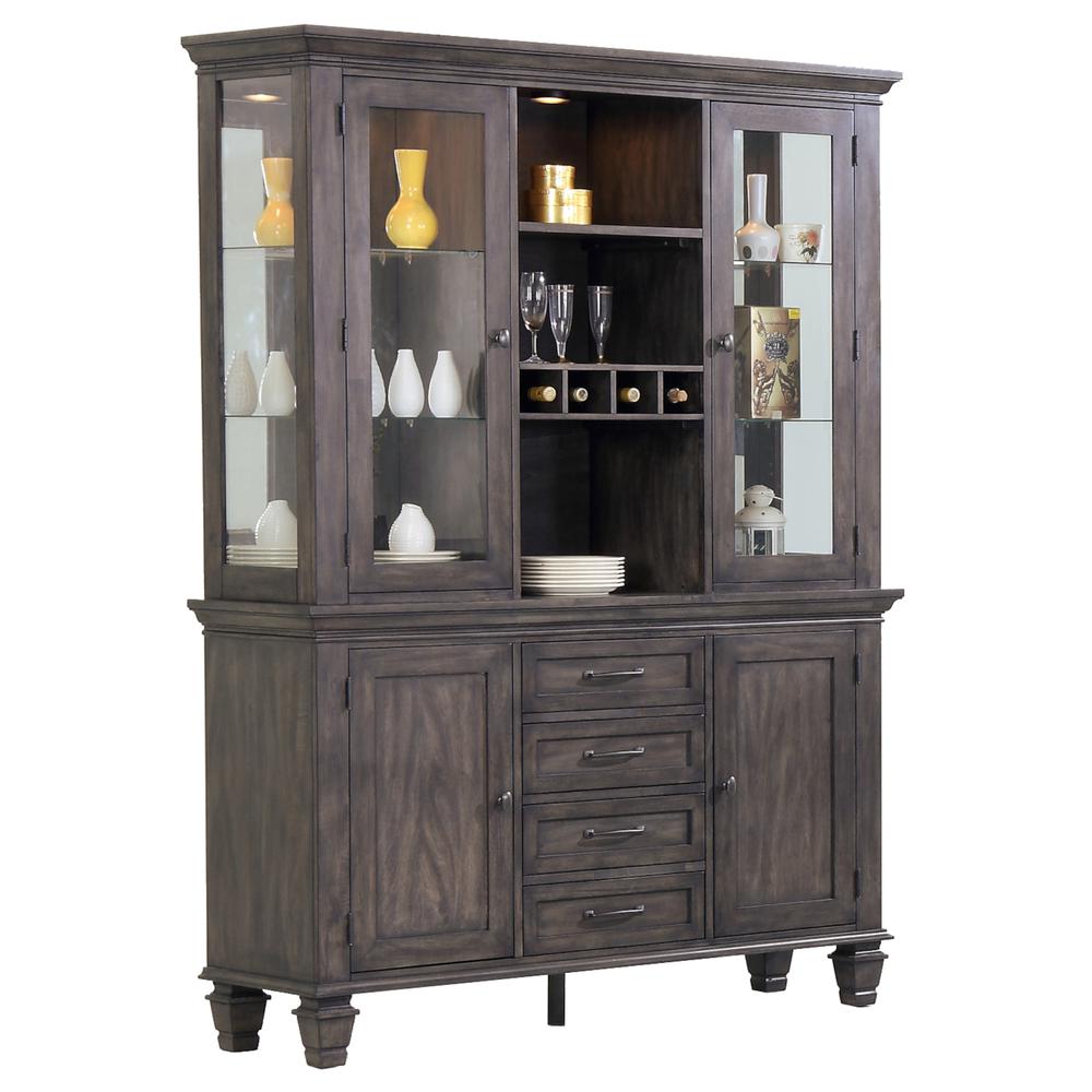 Shades of Gray Lighted China Cabinet. Picture 3