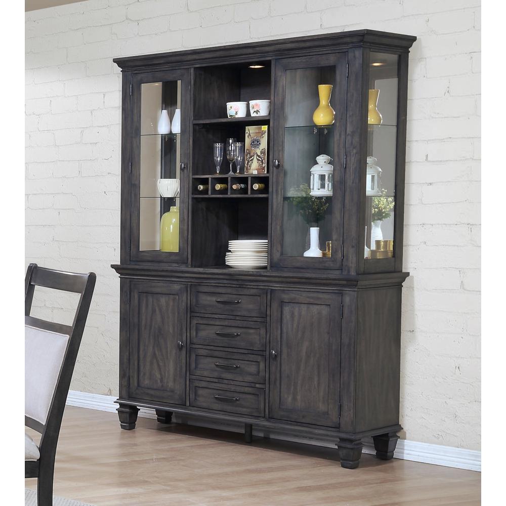 Shades of Gray Lighted China Cabinet. Picture 5
