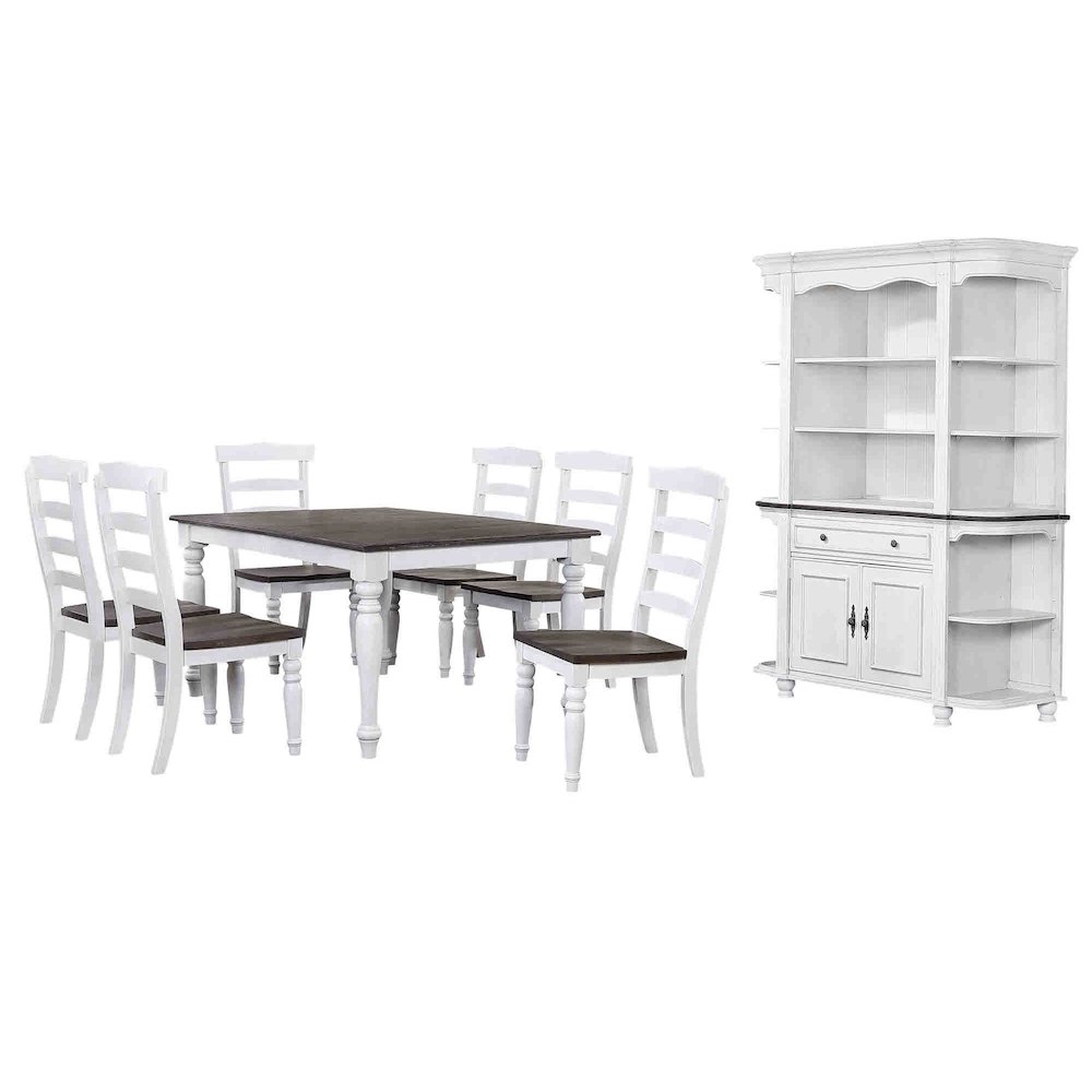 French Chic 60"-78"-96" Wide Extendable Dining Table. Picture 1