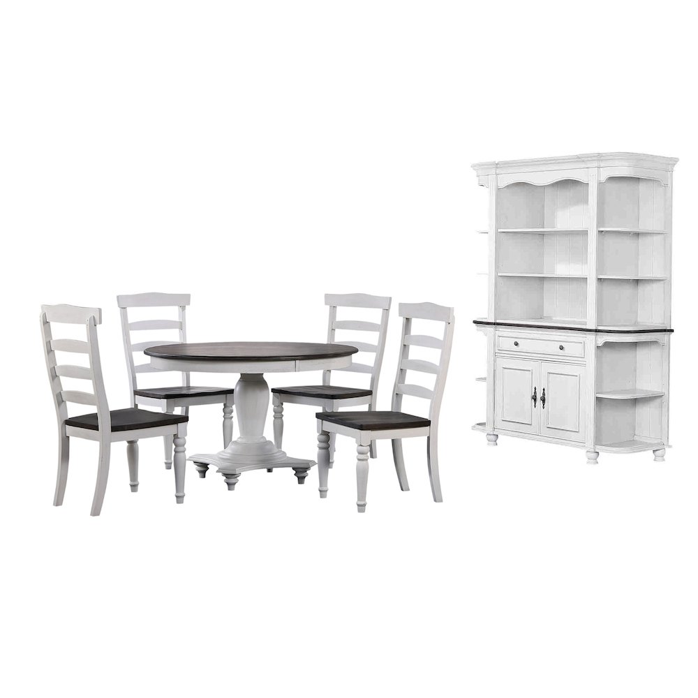48" Round Adjustable 30”H or 36” Counter Height Pedestal Dining Table Set. Picture 1