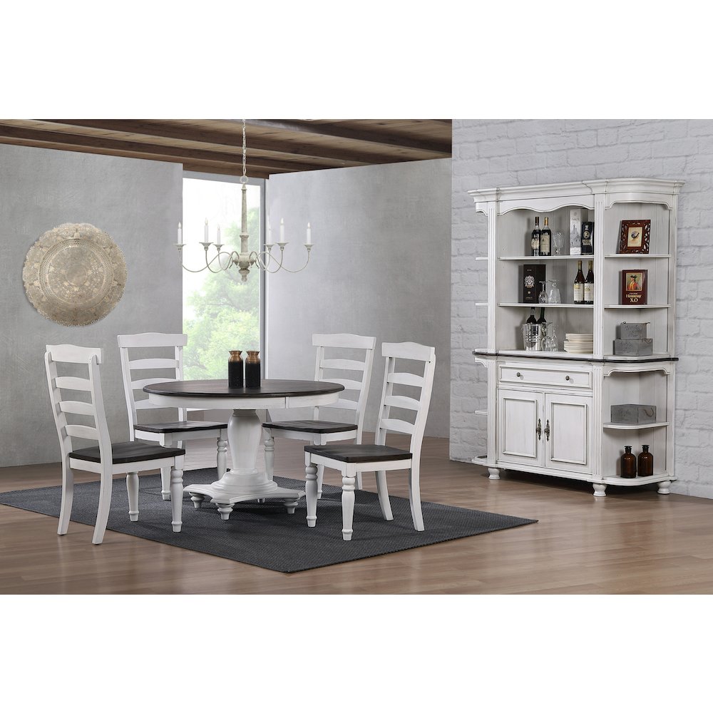 48" Round Adjustable 30”H or 36” Counter Height Pedestal Dining Table Set. Picture 2