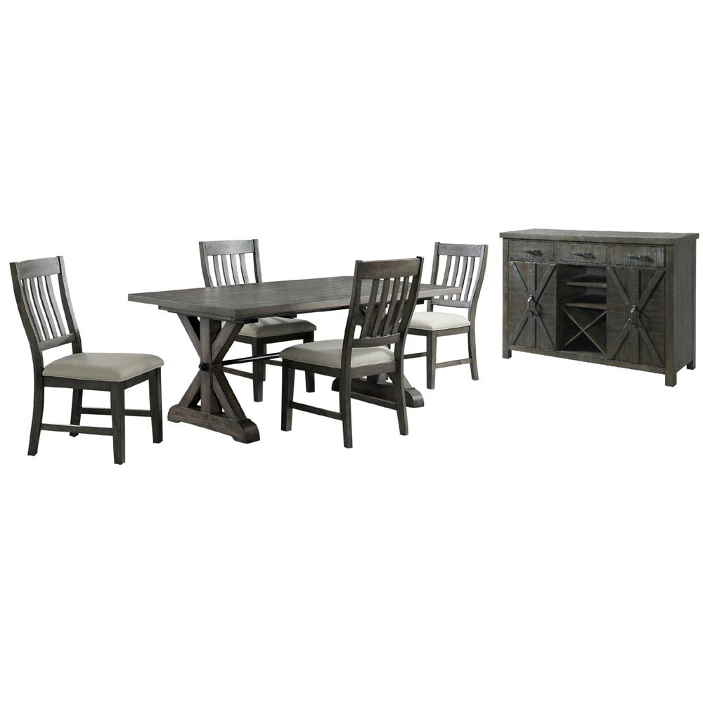 Trestle 6 Piece Dining Set. Picture 1