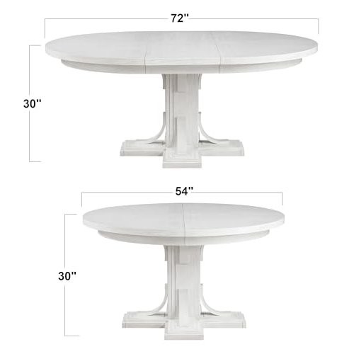 5PC 54” Round -72" Oval Expanding Pedestal Dining Table Set. Picture 8