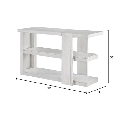 Dover 30”H x 18“D x 50” Wide Rectangular Sofa Table with Storage Shelves. Picture 8