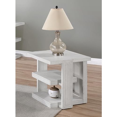 Dover 24” Large Square Side End Table with Storage Shelves. Picture 5