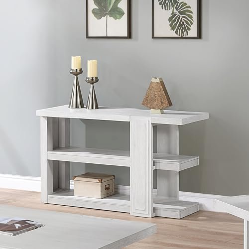 Dover 30”H x 18“D x 50” Wide Rectangular Sofa Table with Storage Shelves. Picture 5