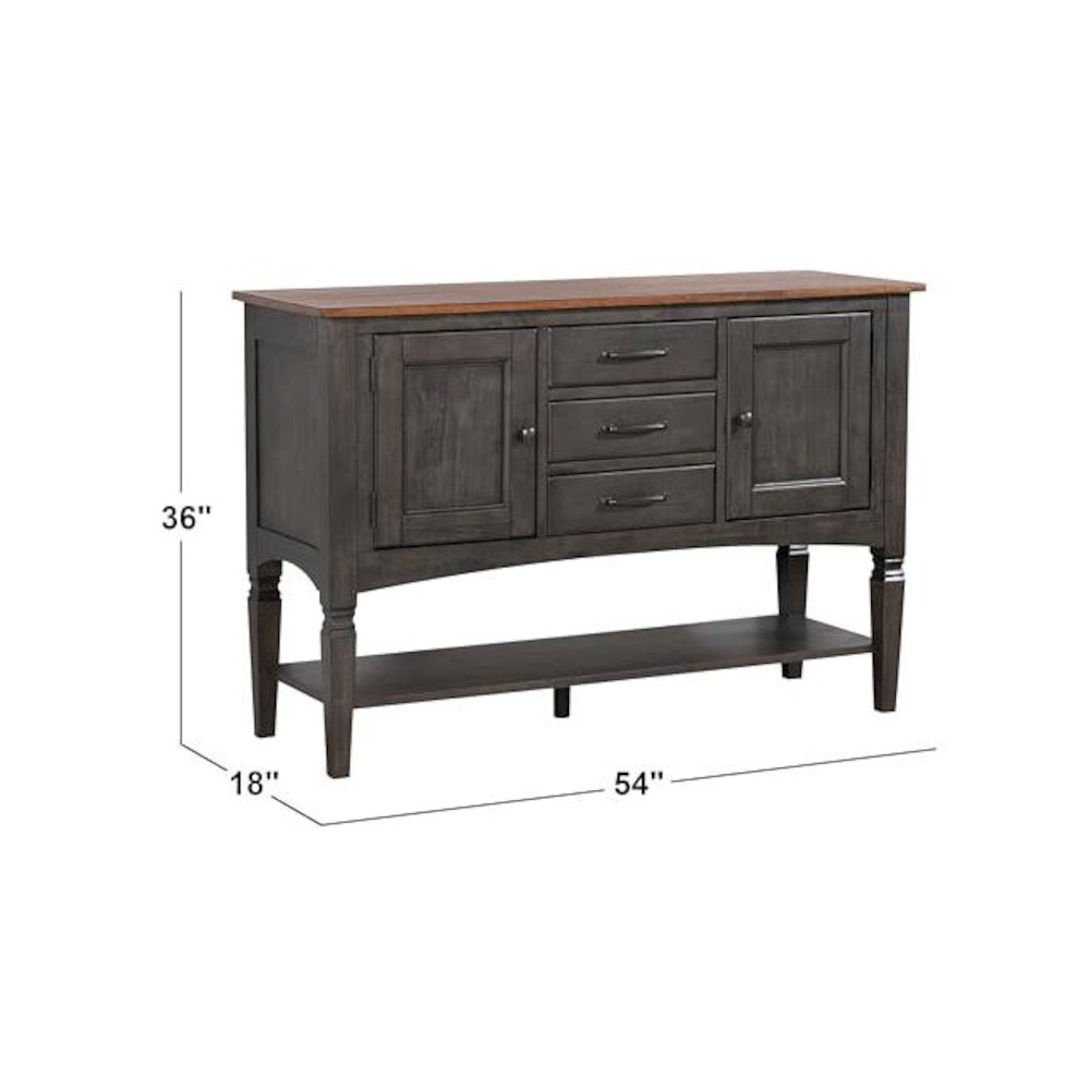 54" Buffet Server Table with Cabinets Drawers and Shelf. Picture 8