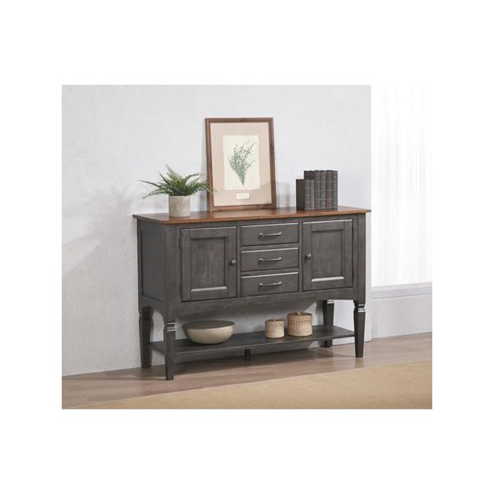 54" Buffet Server Table with Cabinets Drawers and Shelf. Picture 9