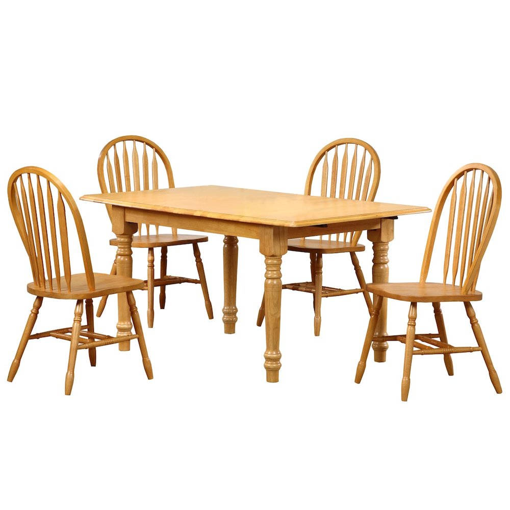 Selections 5 PC 48"-60" Rectangular Extendable Dining Set. Picture 1