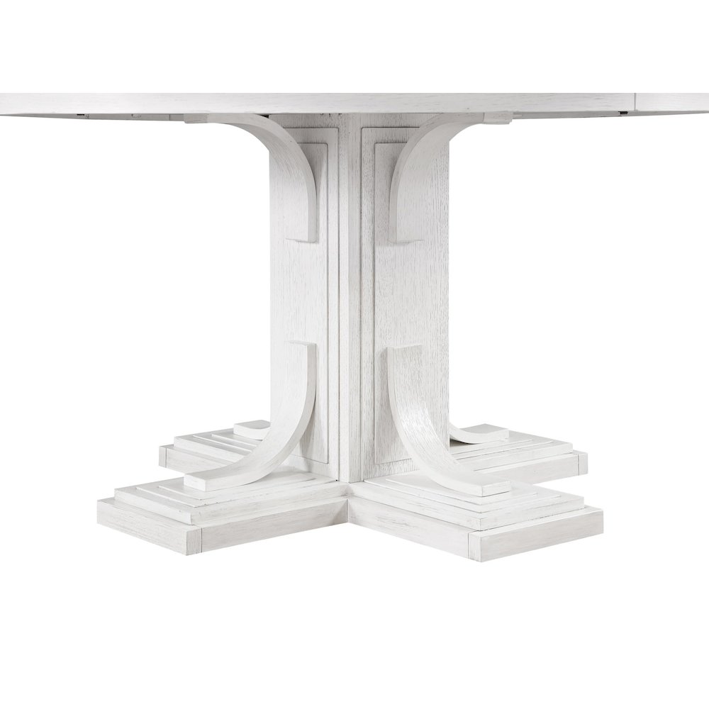 5PC 54” Round -72" Oval Expandable Pedestal Dining Table Set. Picture 3