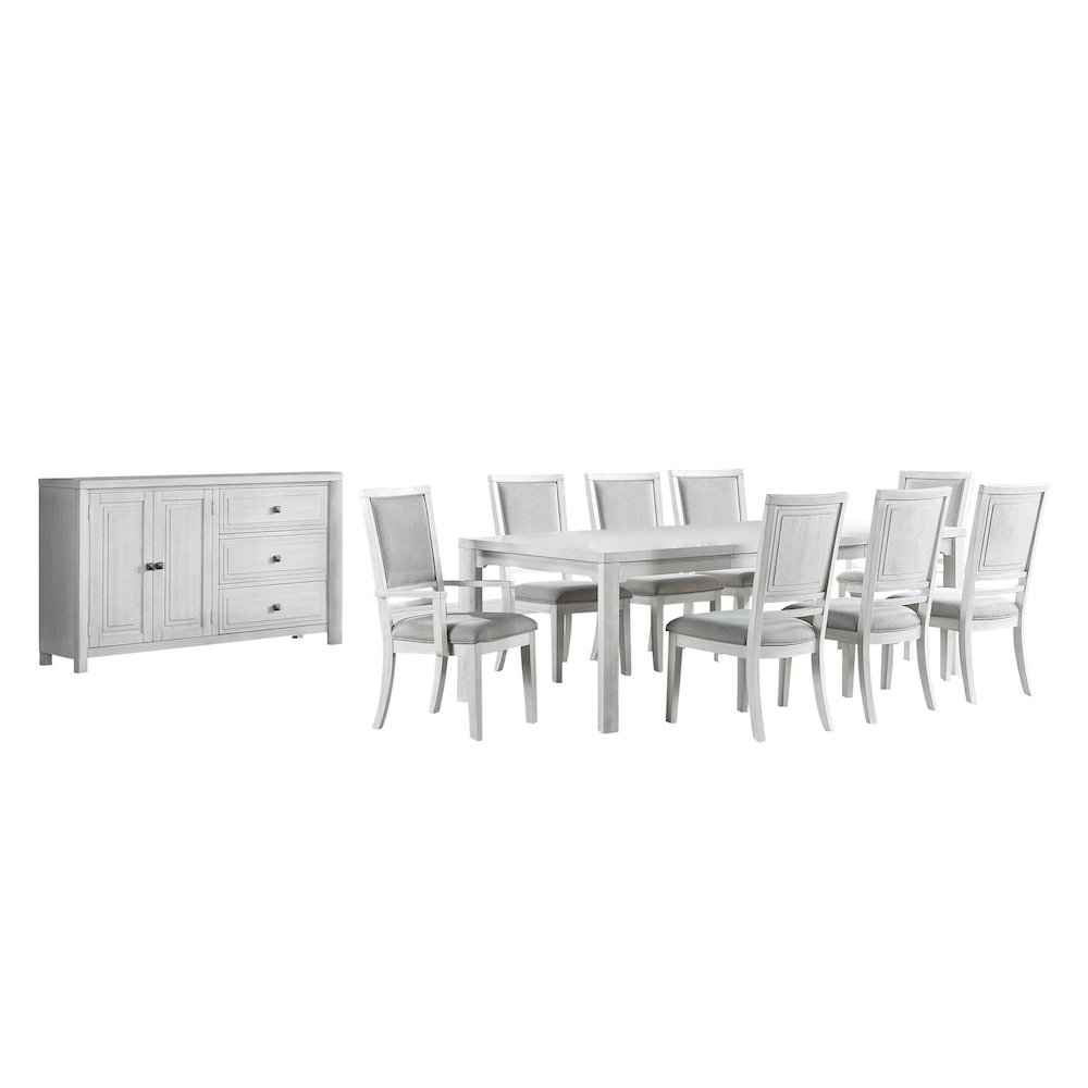 10PC 60-78-96" Rectangular Expandable Dining Table Set. Picture 1