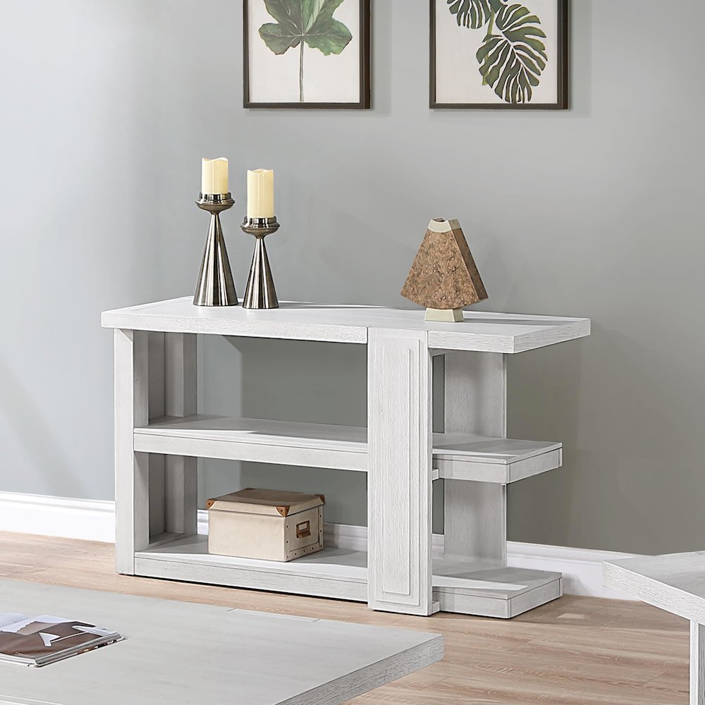Dover 30”H x 18“D x 50” Wide Rectangular Sofa Table with Storage Shelves. Picture 2
