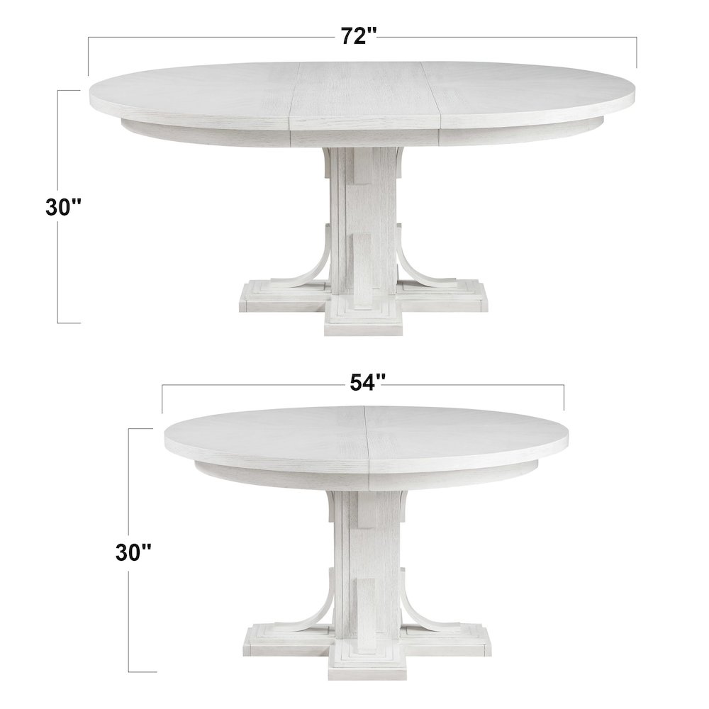5PC 54” Round -72" Oval Expandable Pedestal Dining Table Set. Picture 2
