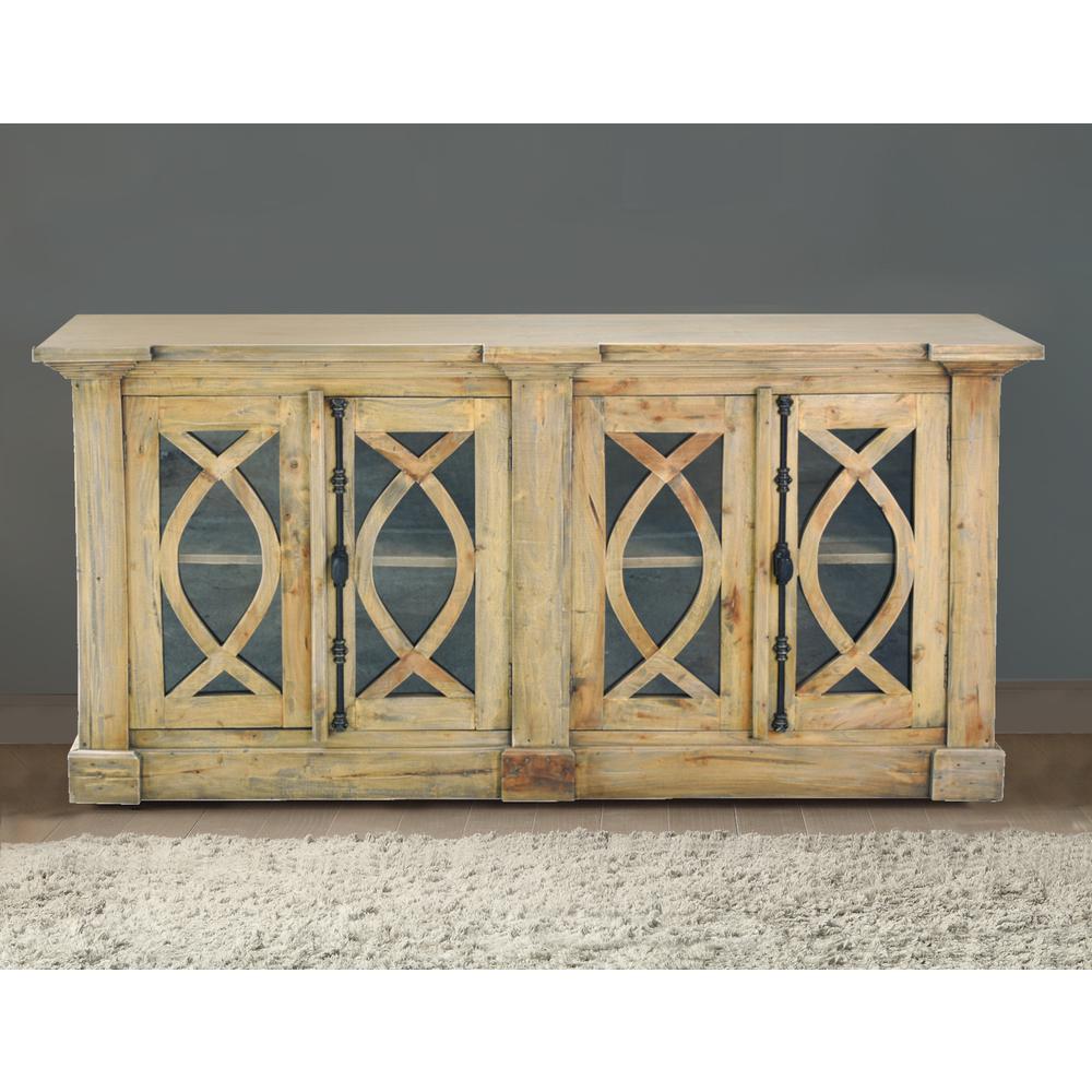 Cottage 71" Curved Glass Door Sideboard. Picture 2