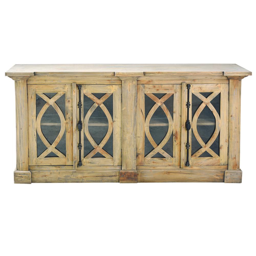 Cottage 71" Curved Glass Door Sideboard. Picture 3