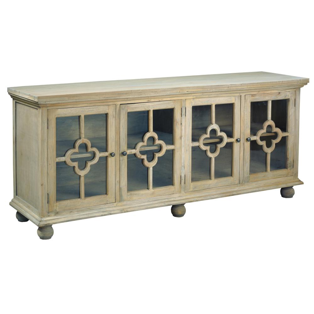 Cottage 87" Clover Glass Door Credenza. Picture 1