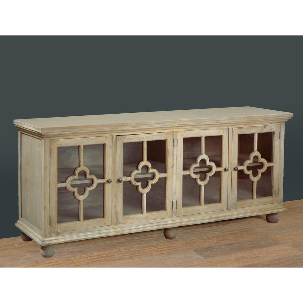 Cottage 87" Clover Glass Door Credenza. Picture 2