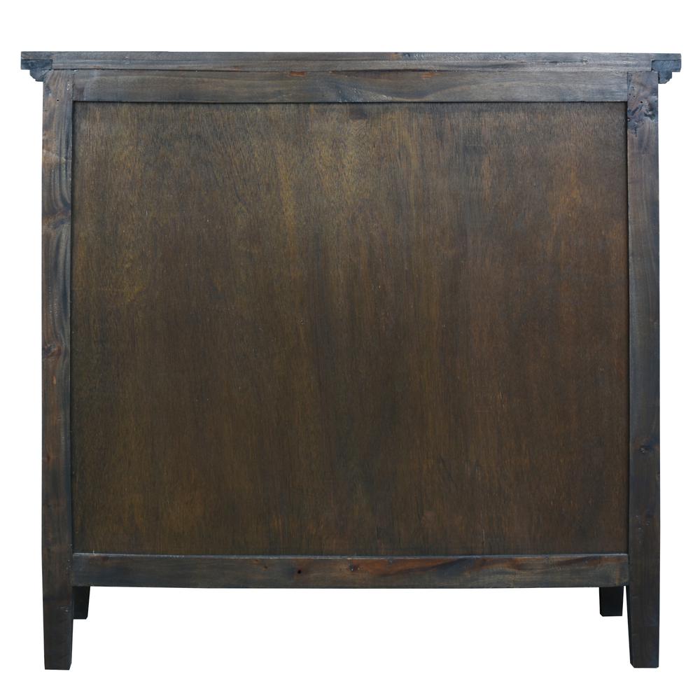 Sunset Trading Cottage 39" Carved 2 Door Cabinet | Distressed Vintage Brown Solid Wood | Fully Assembled Accent Cupboard. Picture 5