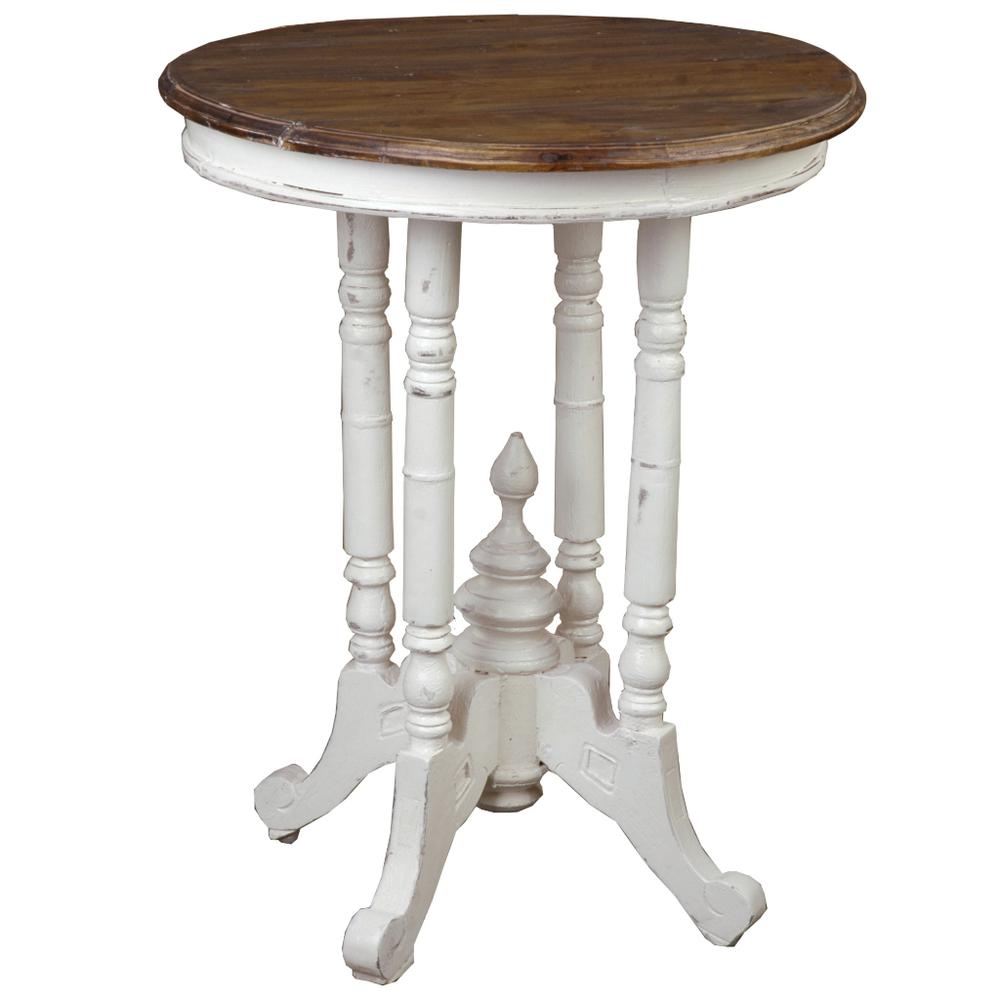 Cottage Round Accent End Table. Picture 1