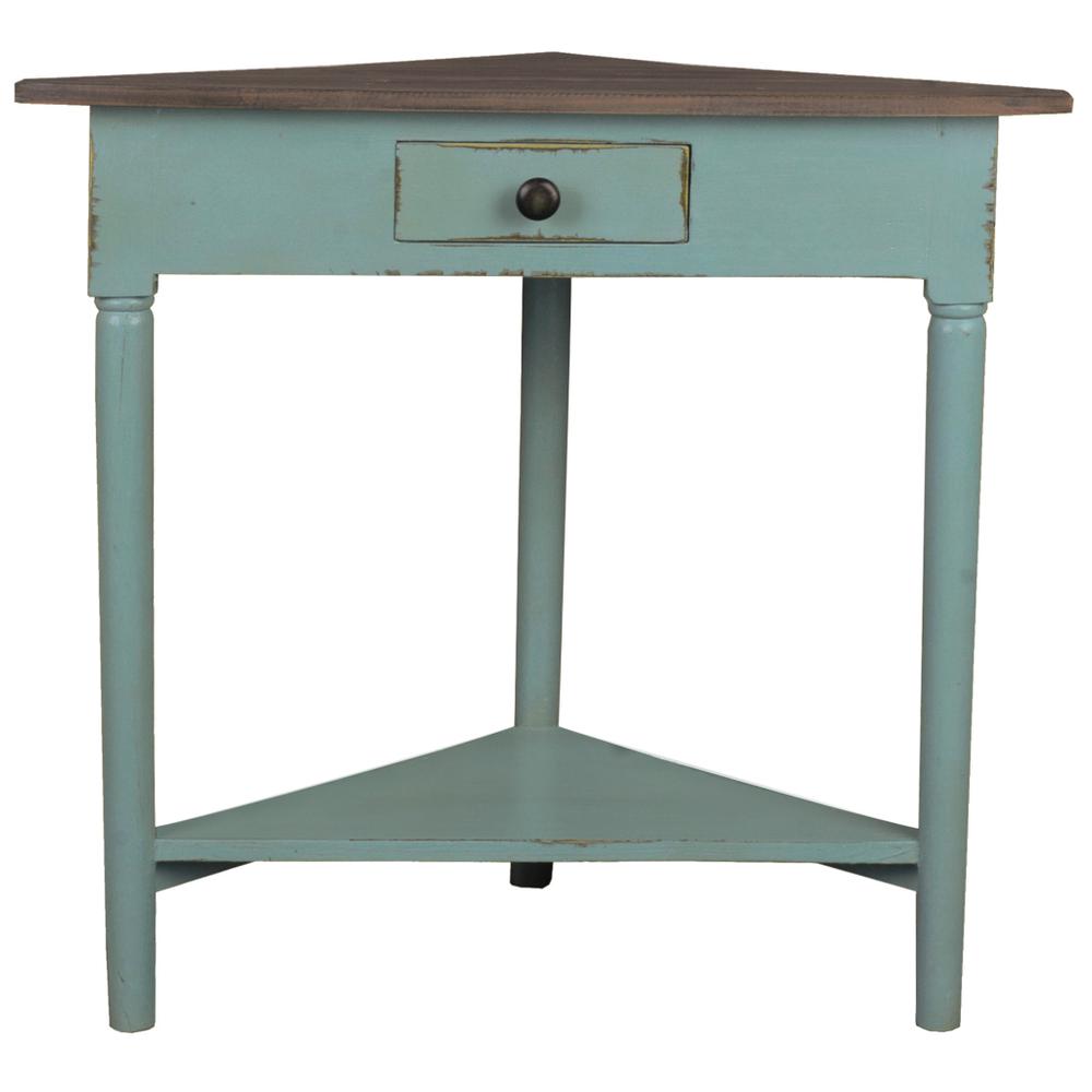 Cottage Corner End Table with Shelf. Picture 3