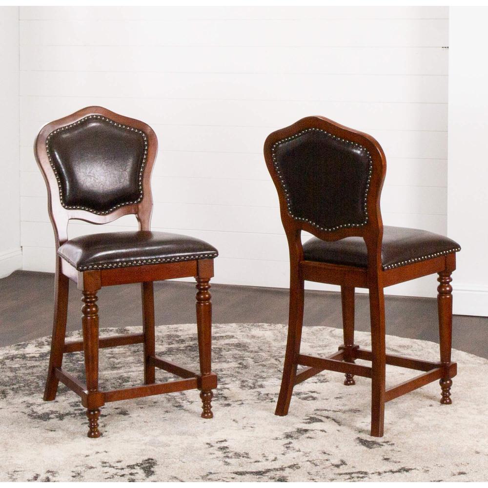 Bellagio Upholstered Barstools with Backs. Picture 2